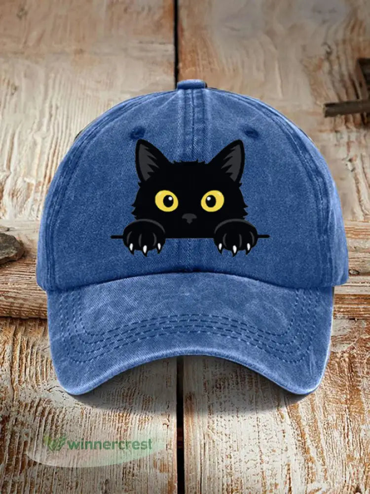 Black Cat Hat - Blue / ONE