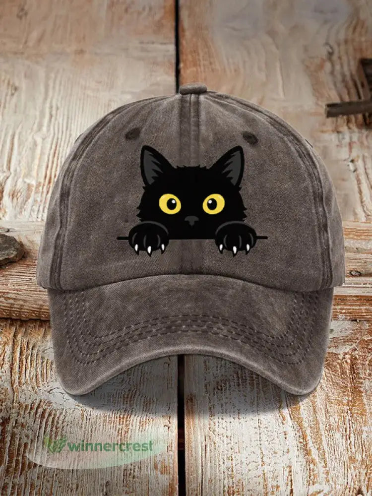 Black Cat Hat - Coffee / ONE