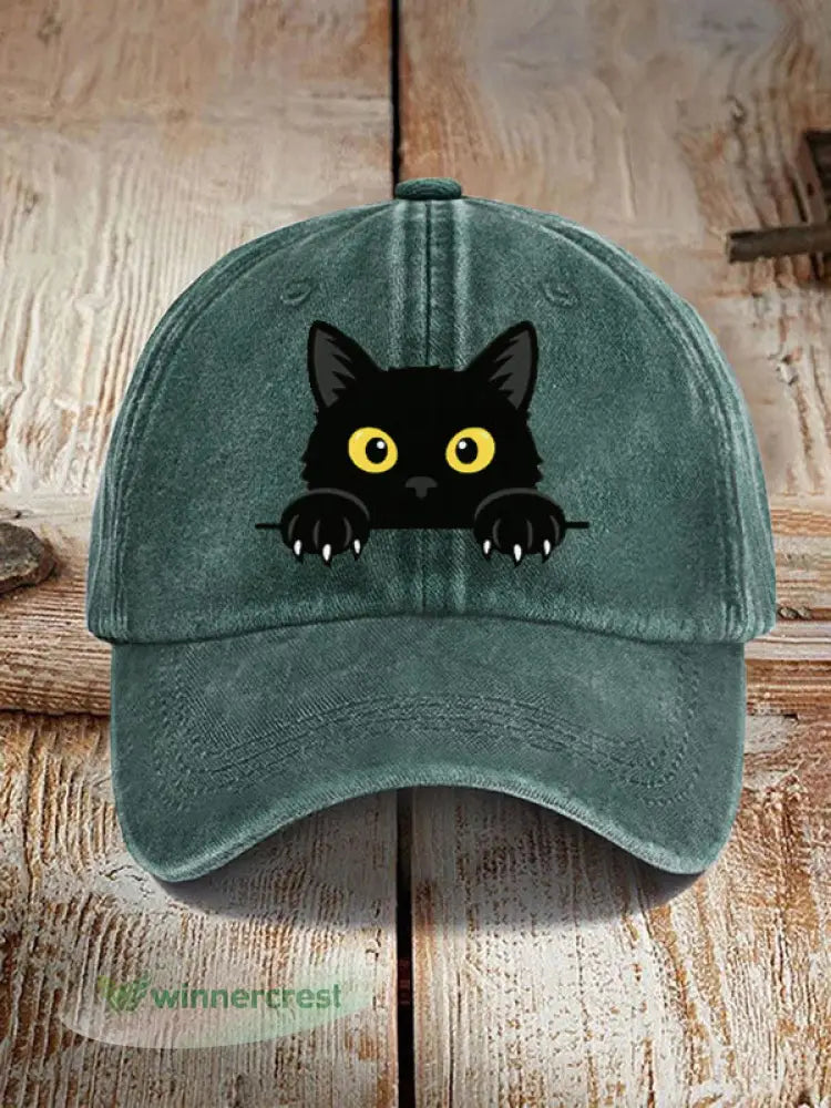 Black Cat Hat - Green / ONE