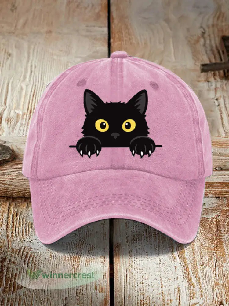 Black Cat Hat - Light Pink / ONE