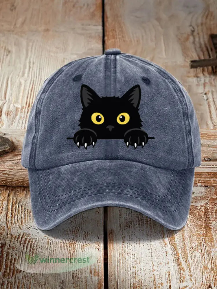 Black Cat Hat - Navy Blue / ONE