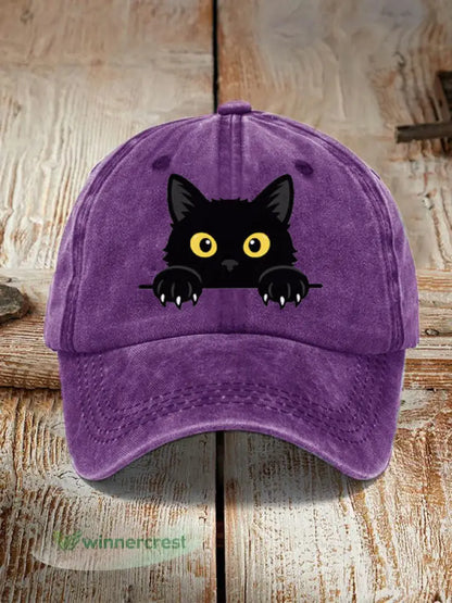 Black Cat Hat - Purple / ONE