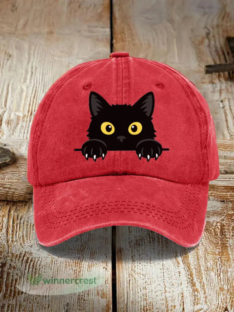 Black Cat Hat - Red / ONE