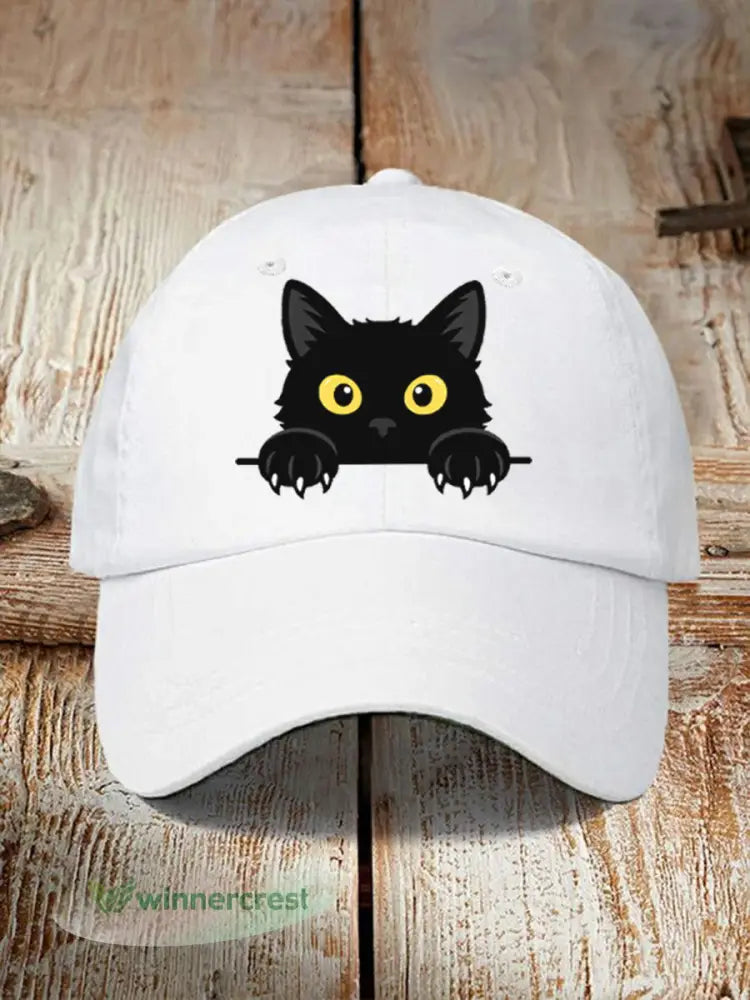 Black Cat Hat - White / ONE