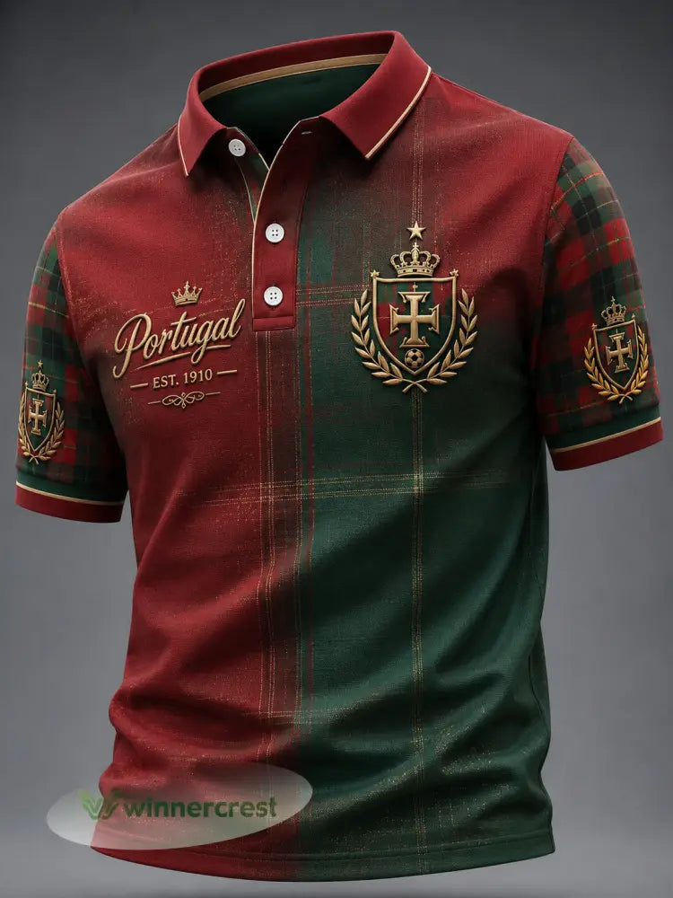 Blusa casual masculina com estampa de futebol português - como a imagem / S