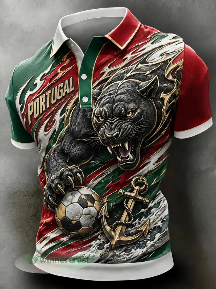 Camisa masculina de futebol inspirada em Portugal - como a imagem / S