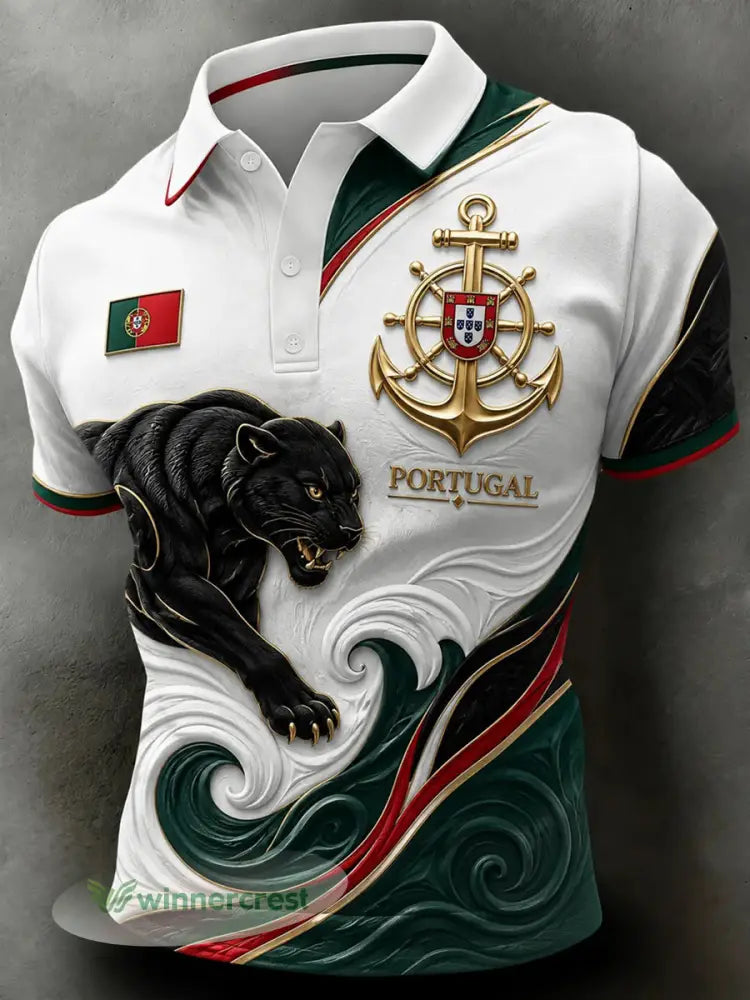 Camisa masculina de futebol inspirada em Portugal - como a imagem / S