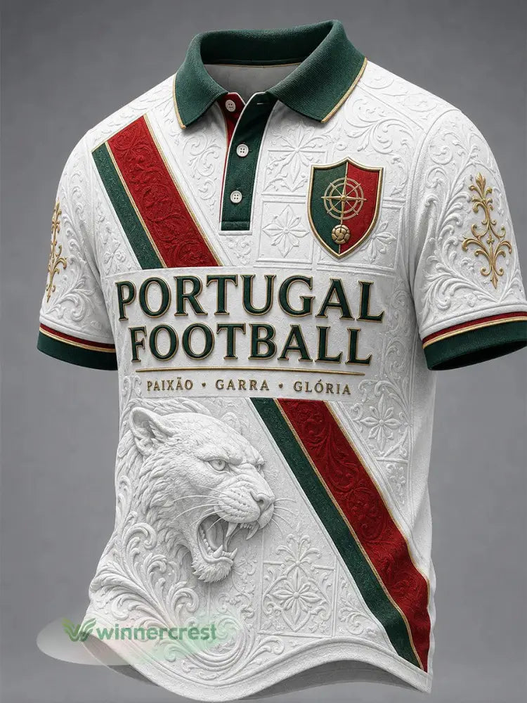 Camisa masculina de futebol inspirada em Portugal - como a imagem / S