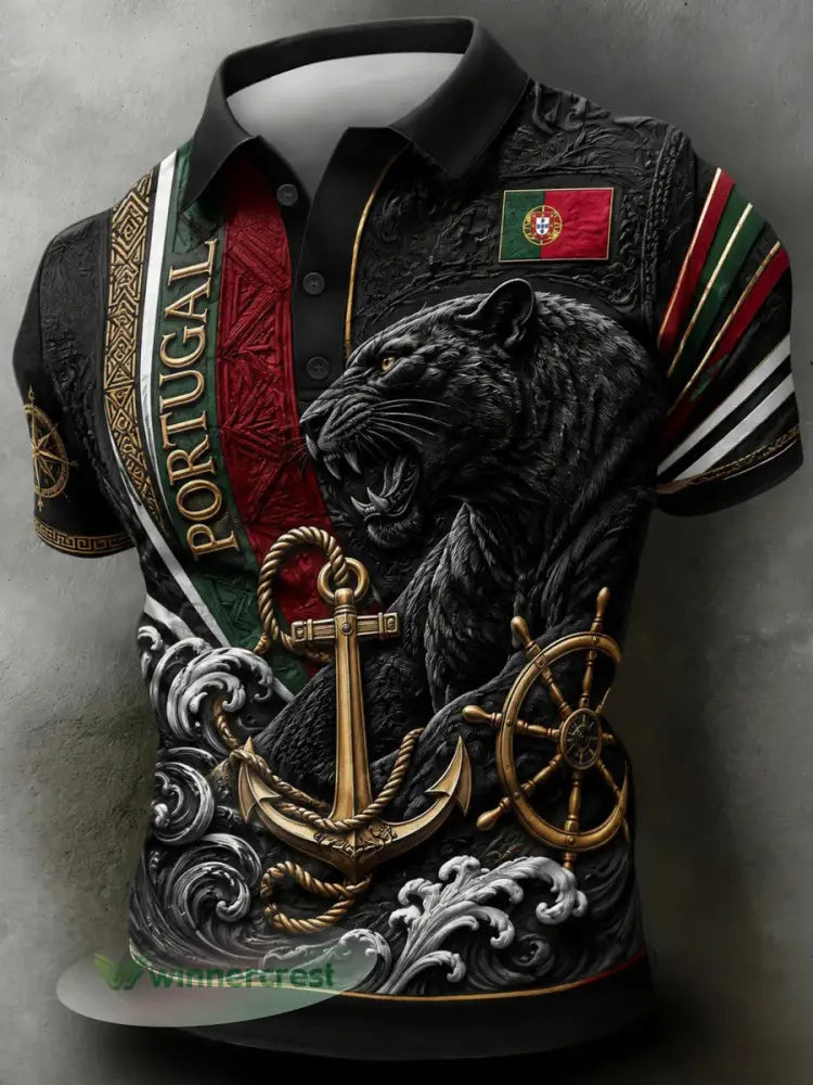 Camisa masculina de futebol inspirada em Portugal - como a imagem / S