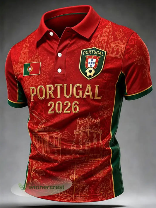 Camiseta casual masculina com estampa de futebol português - como a imagem / S