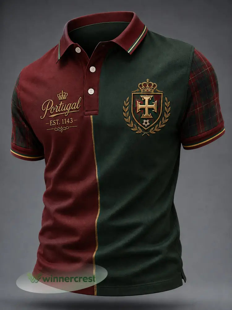 Camiseta casual masculina com estampa de futebol português - como a imagem / S