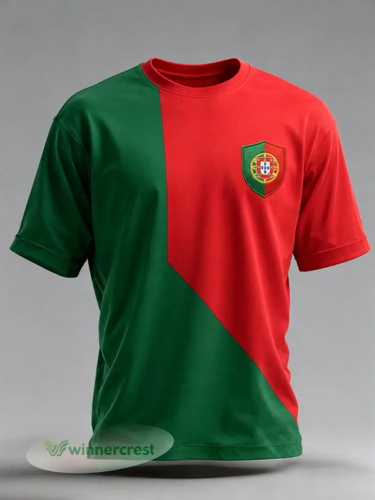 Camiseta com estampa artística de torcida para jogos de futebol da seleção portuguesa masculina - A / S