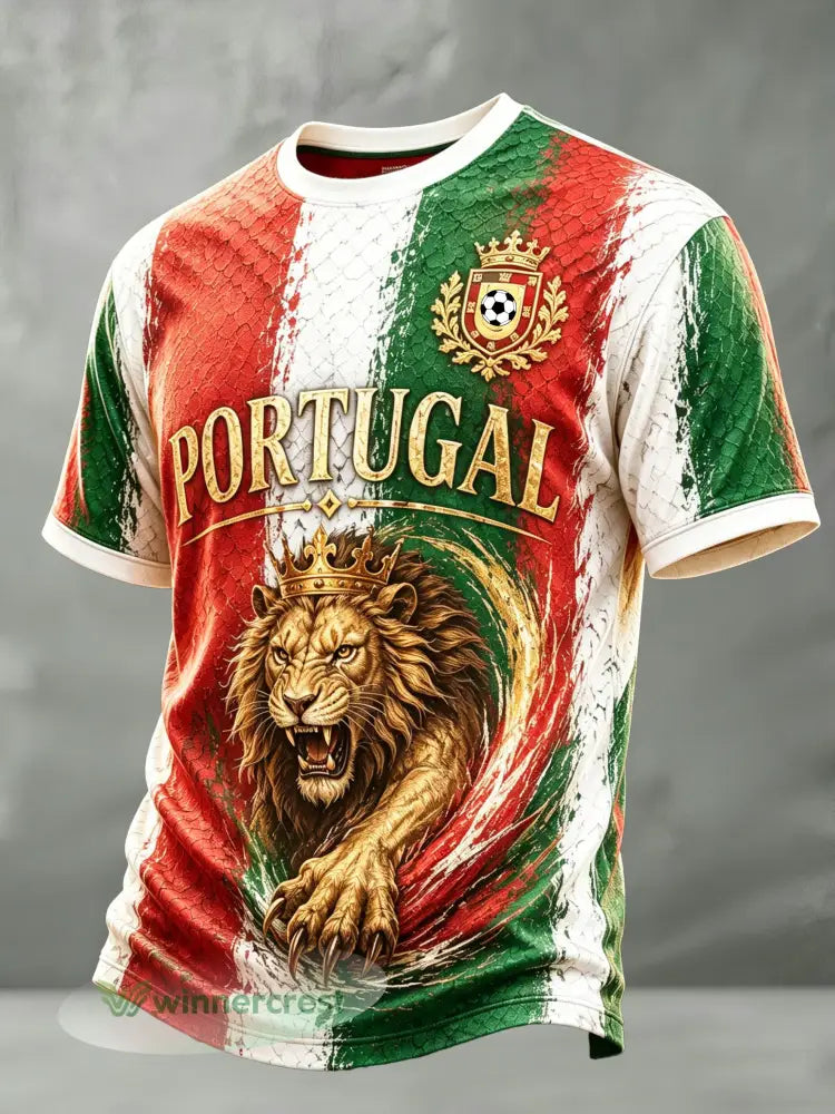 Camiseta com estampa de arte para fãs de futebol de Portugal masculina - A / S