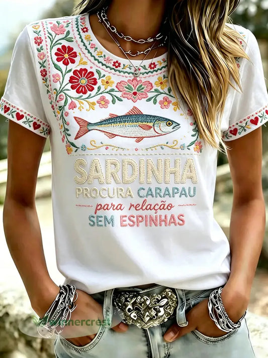 Camiseta de manga curta feminina Saint Anthony’s Day - A / S