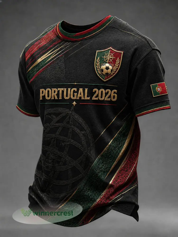 Camiseta masculina com estampa da seleção de futebol de Portugal - como a imagem / S