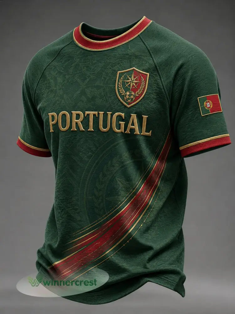 Camiseta masculina com estampa da seleção de futebol de Portugal - verde / S