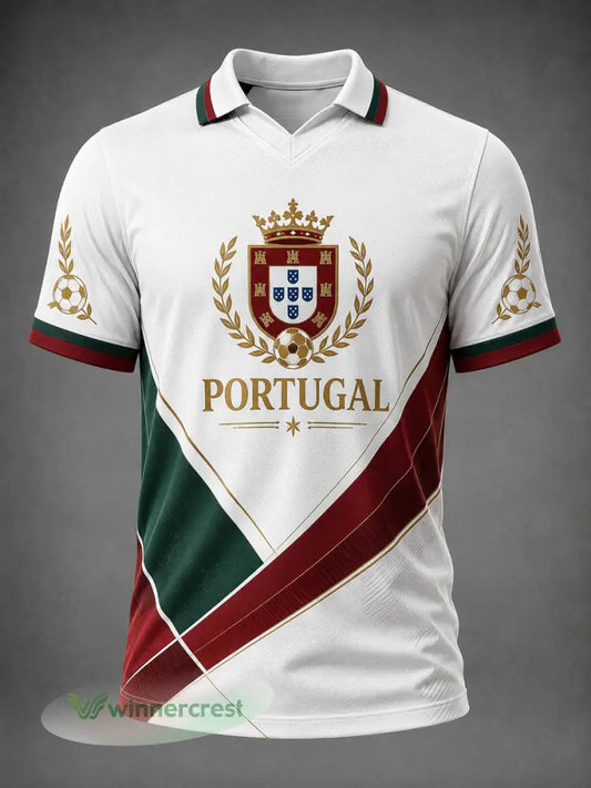 Camiseta masculina estampada com futebol português - como a imagem / S
