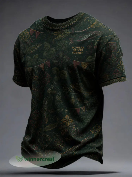 Camiseta masculina Santos Populares com estampa artística de sardinha - como a imagem / S