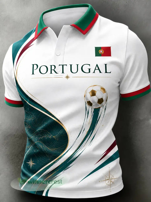 Futebol Masculino de Portugal Jogo Art Print Polo - A / S