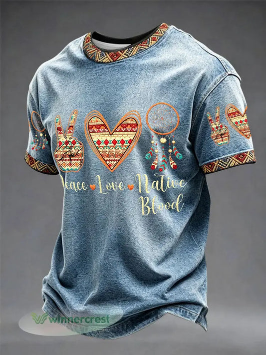 Indigenous unisex casual T-shirt - Blue / S