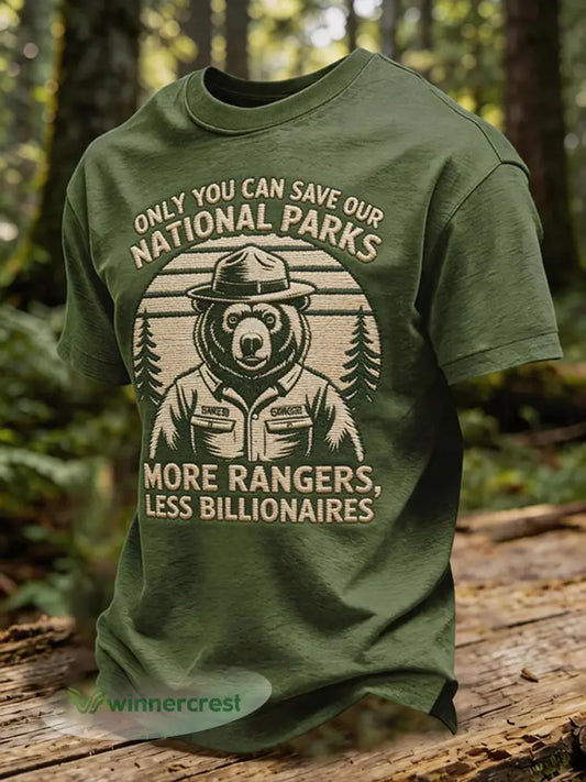 Men’s Forest Conservation Print T-shirt - Green / S