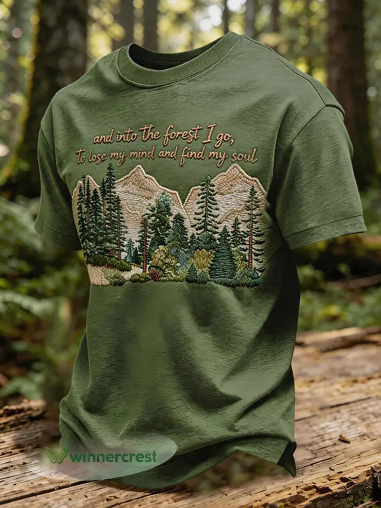 Men’s Forest Conservation Print T-shirt - Green / S