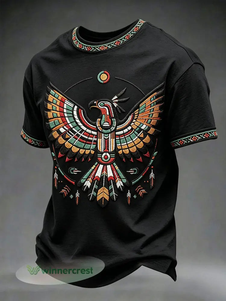 Men’s Indigenous Thunderbird Art T-Shirts - Black / S