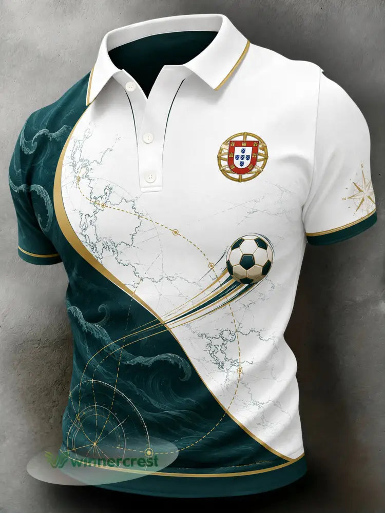 Men’s Portugal Football Match Support Art Print Polo - A / S