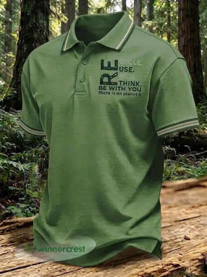 Men’s There Is No Planet B Printed Shirt - Army Green / S