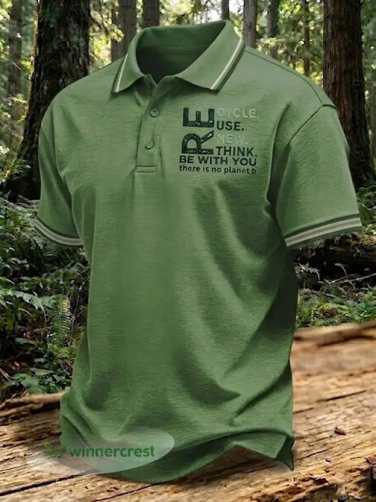 Men’s There Is No Planet B Printed Shirt - Army Green / S