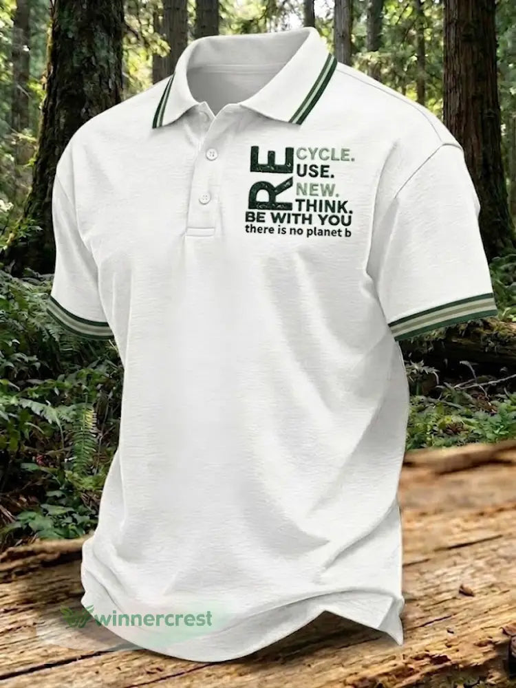 Men’s There Is No Planet B Printed Shirt - White / S