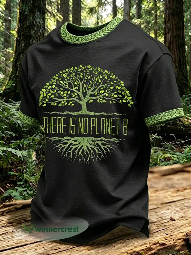 Men’s There Is No Planet B Short Sleeves T-shirt - Black / S