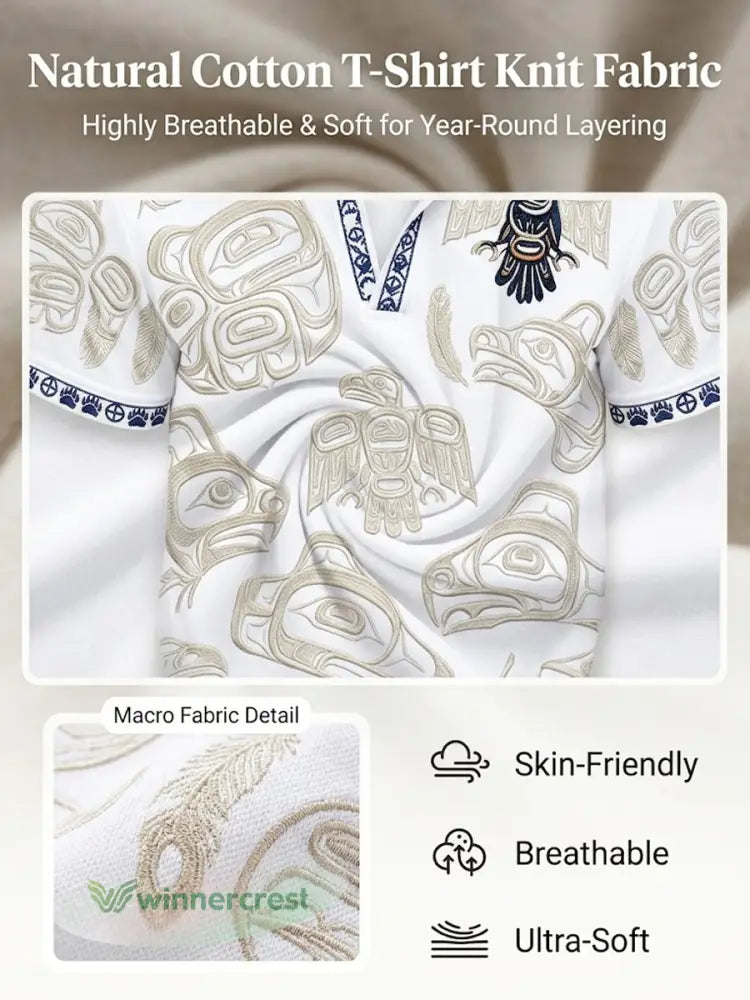 Men’s Vintage Indigenous Thunderbird Totem Casual Polo