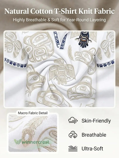 Men’s Vintage Indigenous Thunderbird Totem Casual Polo