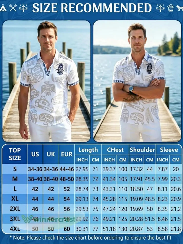 Men’s Vintage Indigenous Thunderbird Totem Casual Polo