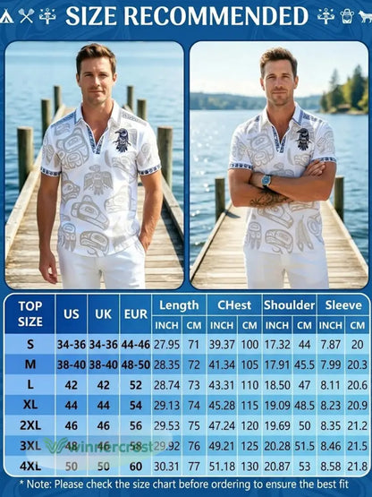 Men’s Vintage Indigenous Thunderbird Totem Casual Polo