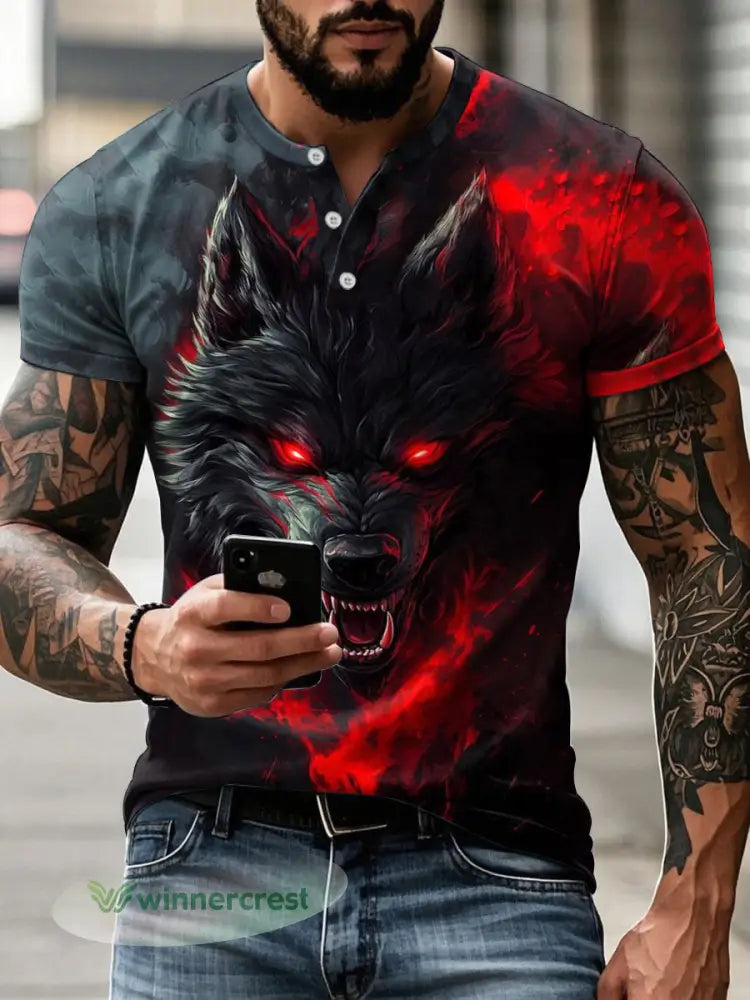 Men’s Wolf T-shirt - As picture / S