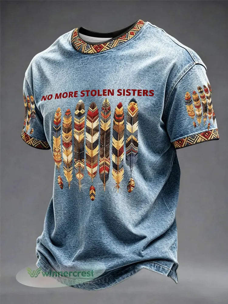No More Stolen Sisters- MMIW Unisex Casual T-shirt - Blue / S