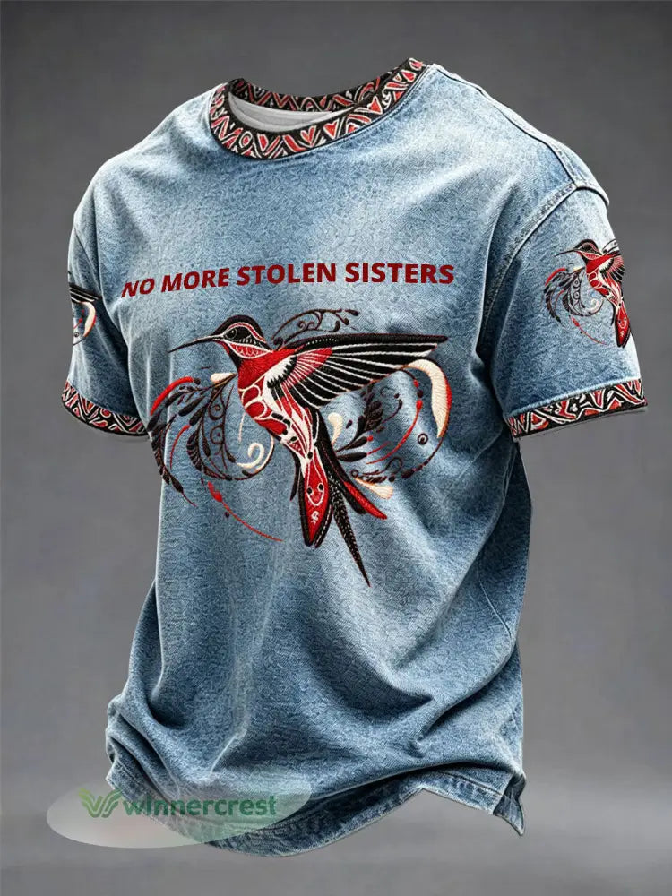 No More Stolen Sisters- MMIW Unisex Casual T-shirt - Blue / S