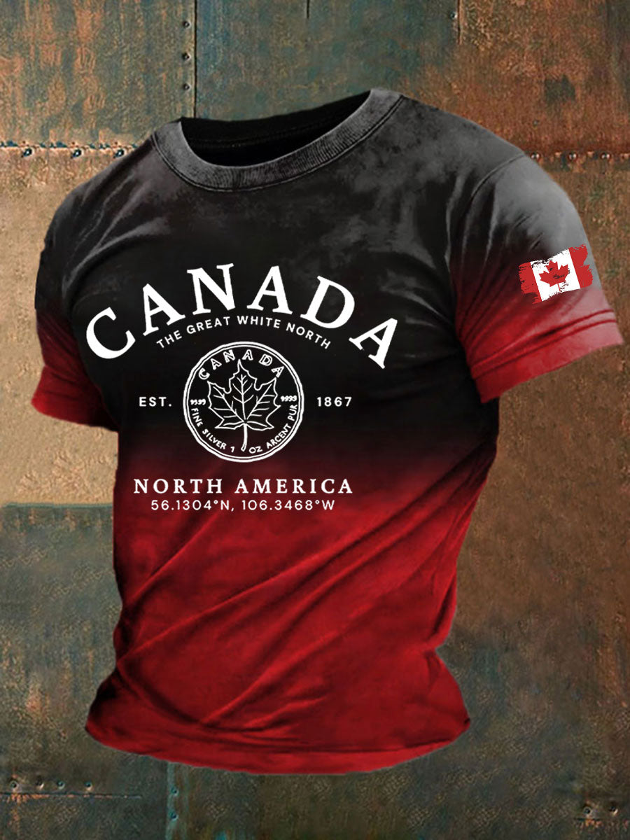 Men's Canada Printed Casual T-Shirt