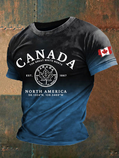 Men's Canada Printed Casual T-Shirt