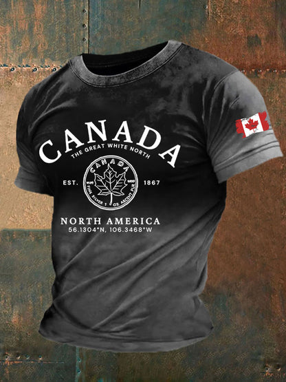 Men's Canada Printed Casual T-Shirt