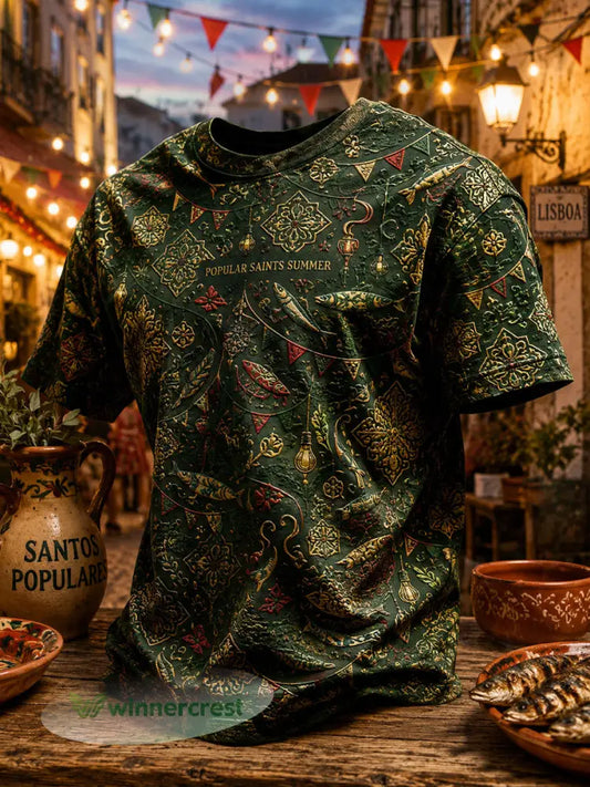T-shirt Art Printed Men’s Festa dos Santos Populares Portugal - como a imagem / S