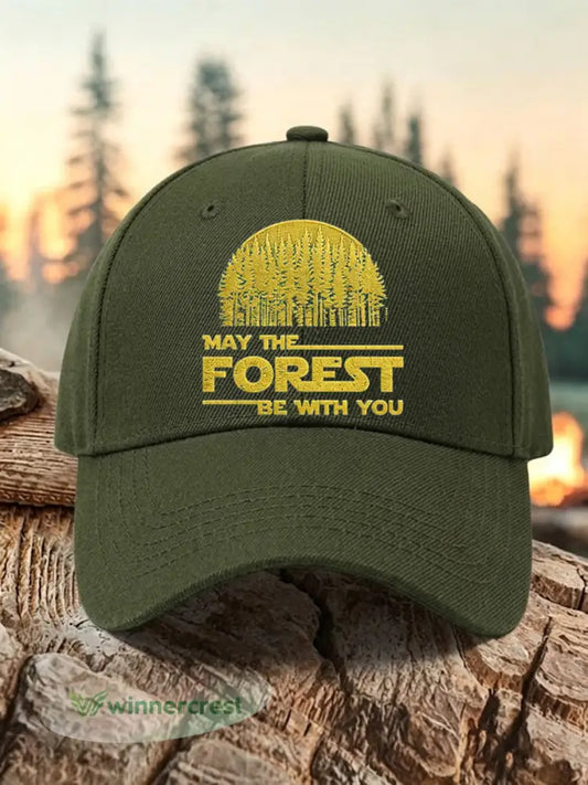 Unisex Resort May The Forest Be With You Print Cap - Army Green / ONE