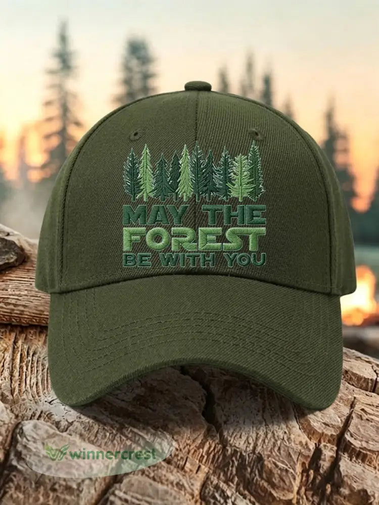 Unisex Resort May The Forest Be With You Print Cap - Army Green / ONE