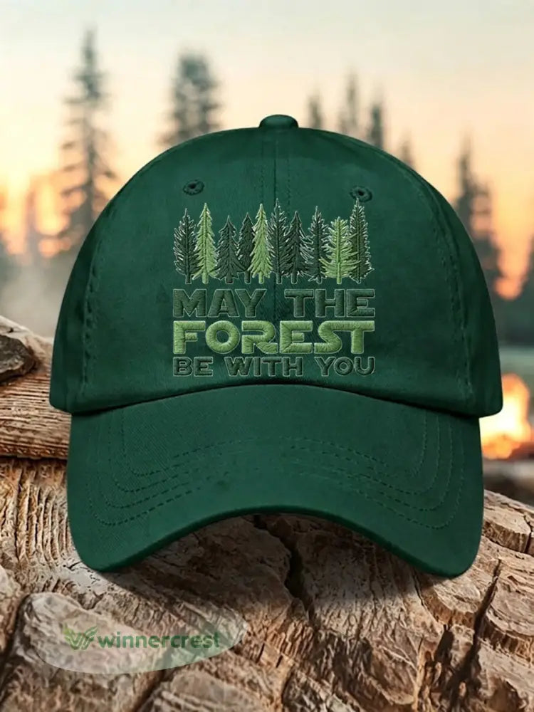 Unisex Resort May The Forest Be With You Print Cap - Dark Green / ONE