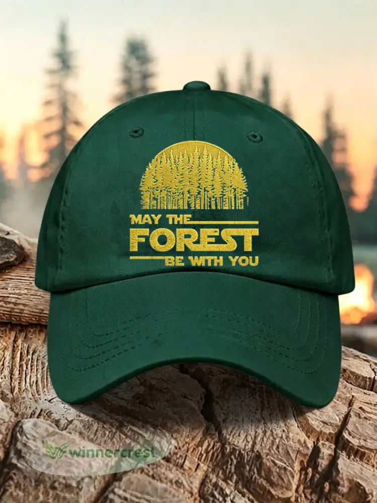 Unisex Resort May The Forest Be With You Print Cap - Dark Green / ONE