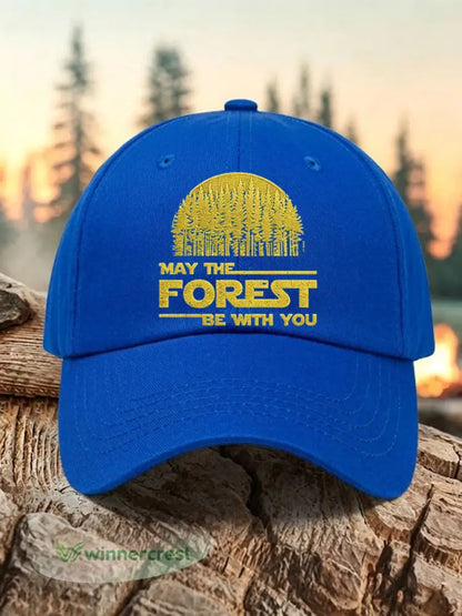 Unisex Resort May The Forest Be With You Print Cap - Royal Blue / ONE
