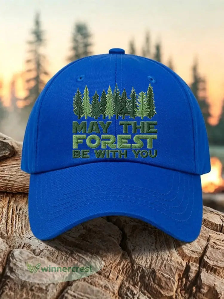 Unisex Resort May The Forest Be With You Print Cap - Royal Blue / ONE