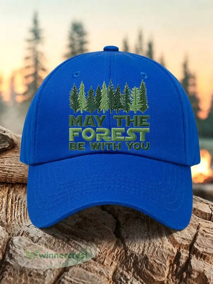 Unisex Resort May The Forest Be With You Print Cap - Royal Blue / ONE